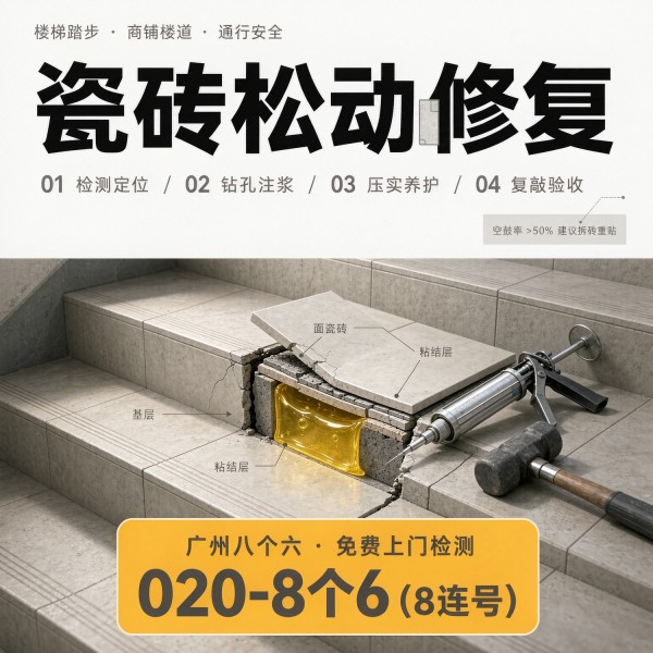 广州八个六瓷砖空鼓维修服务宣传图