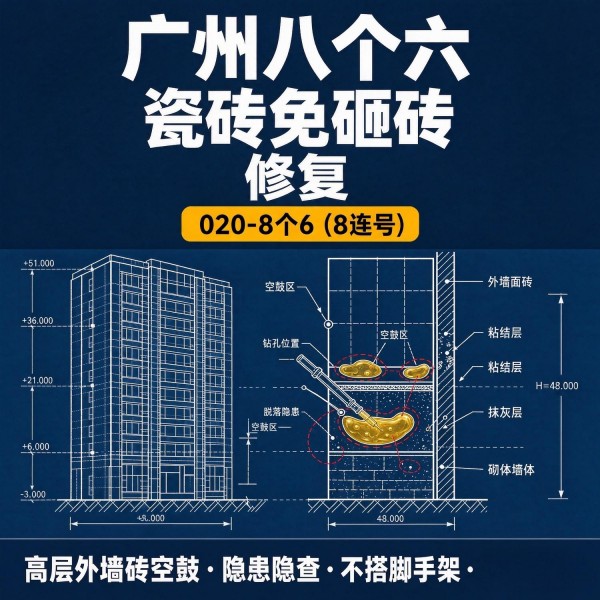 广州八个六瓷砖空鼓维修服务宣传图